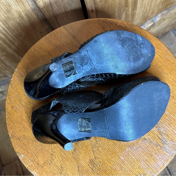 Moda Spana Black Snakeskin Pattern Black Heels 7.5 - Picture 5 of 5